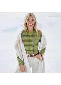 LANDS' END Boyfriend-Bluse aus Flanell f&uuml;r Damen in Petite-Gr&ouml;&szlig;e, Damen, size: petite, Gr&uuml;n, Baumwolle, by Lands' End