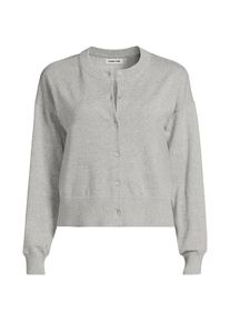 LANDS' END Kurzer Feinstrick-Cardigan aus Baumwolle f&uuml;r Damen in Plus-Gr&ouml;&szlig;e, Damen, size: plus, Grau, Baumwolle, by Lands' End