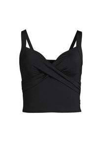 LANDS' END Kurzes Tankinitop mit V-Ausschnitt f&uuml;r Damen in Plus-Gr&ouml;&szlig;e, Damen, size: plus, Schwarz, Elasthan/Nylon-Mischung, by Lands' End