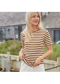 LANDS' END Supima Kurzarm-Shirt mit rundem Ausschnitt f&uuml;r Damen, Damen, size: regular, Braun, Baumwolle, by Lands' End