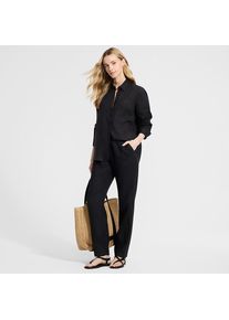LANDS' END Relaxte Premium Reinleinen-Schlupfhose f&uuml;r Damen, Damen, size: regular, Schwarz, Leinen, by Lands' End