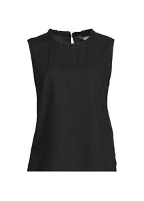 LANDS' END &Auml;rmelloses Top im Leinenmix f&uuml;r Damen, Damen, size: regular, Schwarz, Leinen/Viskose, by Lands' End