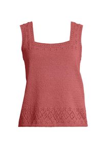LANDS' END Feinstrick-Top mit Ajourdetails f&uuml;r Damen, Damen, size: regular, Rot, Baumwoll-Mischung/Polyester-Mischung, by Lands' End