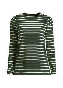 LANDS' END Supima-Shirt, Langarm in Petite-Gr&ouml;&szlig;e, Damen, size: petite, Gr&uuml;n, Baumwolle, by Lands' End