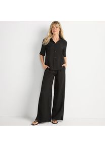 LANDS' END Weite Crinkle-Hose f&uuml;r Damen, Damen, size: regular, Schwarz, Nylon/Viskose, by Lands' End