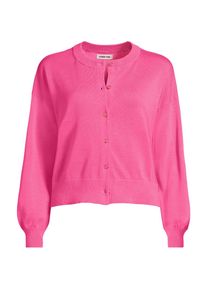 LANDS' END Kurzer Feinstrick-Cardigan aus Baumwolle f&uuml;r Damen in Plus-Gr&ouml;&szlig;e, Damen, size: plus, Pink, Baumwolle, by Lands' End