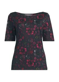 LANDS' END Supima&reg; T-Shirt mit U-Boot-Ausschnitt und gekn&ouml;pfter Schulter in Petite-Gr&ouml;&szlig;e f&uuml;r Damen, Damen, size: petite, Rot, Baumwolle, by Lands' End