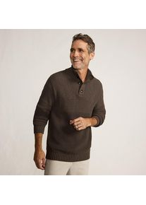 LANDS' END Strukturierter Troyer-Pullover Drifter f&uuml;r Herren, Herren, size: regular, Braun, Baumwolle, by Lands' End