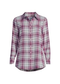 LANDS' END Boyfriend-Bluse aus Flanell f&uuml;r Damen in Plus-Gr&ouml;&szlig;e, Damen, size: plus, Elfenbein, Baumwolle, by Lands' End