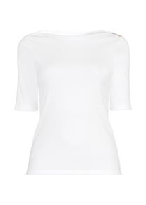 LANDS' END Supima-Shirt aus Baumwolle mit U-Boot-Ausschnitt f&uuml;r Damen, Damen, size: regular, Wei&szlig;, Baumwolle, by Lands' End