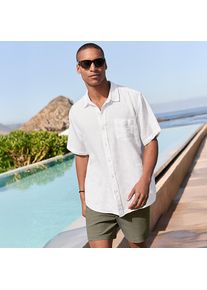 LANDS' END Premium Reinleinen-Hemd mit kurzen &Auml;rmeln f&uuml;r Herren, Classic Fit, Herren, size: regular, Wei&szlig;, Leinen, by Lands' End