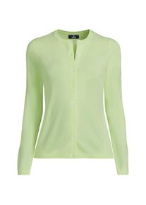 LANDS' END Kaschmir-Cardigan mit rundem Ausschnitt, Damen, size: regular, Gr&uuml;n, Kaschmir, by Lands' End
