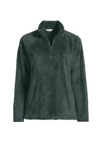 LANDS' END Pl&uuml;schfleece-Pullover mit Rei&szlig;verschluss f&uuml;r Damen in Petite-Gr&ouml;&szlig;e, Damen, size: petite, Gr&uuml;n, Polyester, by Lands' End