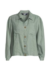 LANDS' END Leinenjacke f&uuml;r Damen, Damen, size: regular, Gr&uuml;n, Leinen, by Lands' End