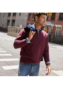 LANDS' END Rei&szlig;verschluss-Pullover aus Bedford-Ripp f&uuml;r Herren in Tallgr&ouml;&szlig;e, Herren, size: tall, Rot, Baumwolle, by Lands' End