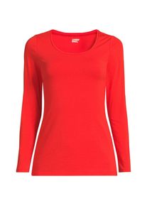 LANDS' END Baumwolle/Modal-Shirt mit Ballett-Ausschnitt f&uuml;r Damen in Petite-Gr&ouml;&szlig;e, Damen, size: petite, Rot, Baumwolle Modal, by Lands' End