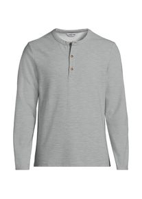 LANDS' END Ottoman-Henleyshirt mit langen &Auml;rmeln f&uuml;r Herren, Herren, size: regular, Grau, Baumwolle/Polyester/Baumwoll-Mischung, by Lands' End