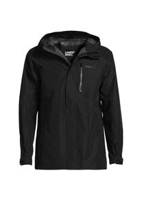LANDS' END Verstaubare wasserdichte Regenjacke f&uuml;r Herren, Herren, size: regular, Schwarz, Polyester, by Lands' End