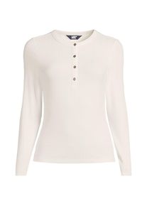 LANDS' END Henley-Shirt mit langen &Auml;rmeln f&uuml;r Damen, Damen, size: regular, Elfenbein, Viskose, by Lands' End