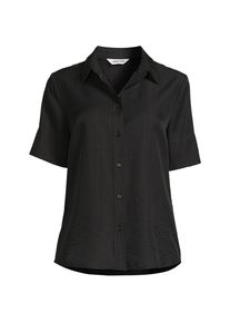 LANDS' END Kurz&auml;rmelige Ready to Go Bluse, Damen, size: regular, Schwarz, Nylon/Viskose, by Lands' End