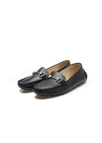 LANDS' END Horsebit Mokassins aus Leder f&uuml;r Damen, Damen, size: regular, Schwarz, Leder, by Lands' End