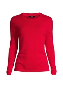 LANDS' END Kaschmir-Pullover mit rundem Ausschnitt in Plus-Gr&ouml;&szlig;e, Damen, size: plus, Rot, Kaschmir, by Lands' End