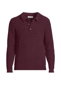 LANDS' END Chenille-Pullover mit Polokragen f&uuml;r Herren, Herren, size: regular, Rot, Wolle/Polyester/Nylon, by Lands' End