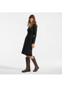 LANDS' END Wickelkleid aus Baumwolle/Modal-Mix f&uuml;r Damen, Damen, size: regular, Schwarz, Baumwolle Modal, by Lands' End