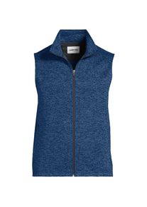 LANDS' END Unisex Strickfleece-Weste mit Rei&szlig;verschluss, Herren, size: regular, Blau, Polyester, by Lands' End