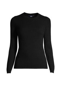 LANDS' END Kaschmir-Pullover mit rundem Ausschnitt in Plus-Gr&ouml;&szlig;e, Damen, size: plus, Schwarz, Kaschmir, by Lands' End