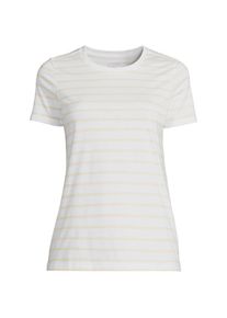 LANDS' END Supima Kurzarm-Shirt mit rundem Ausschnitt f&uuml;r Damen, Damen, size: regular, Beige, Baumwolle, by Lands' End