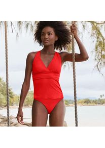 LANDS' END Tankinitop mit V-Ausschnitt f&uuml;r Damen, Damen, size: regular, Rot, Nylon-Mischung, by Lands' End