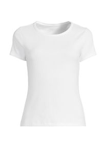 LANDS' END Rippshirt mit kurzen &Auml;rmeln f&uuml;r Damen, Damen, size: regular, Wei&szlig;, Elasthan/Baumwoll-Mischung, by Lands' End