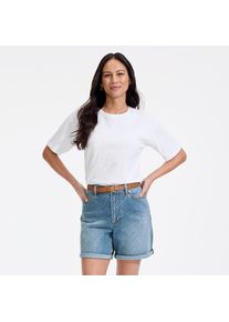 LANDS' END Soft Denim Mid Waist Jeansshorts 18 cm, Damen, size: regular, Blau, Baumwoll-Mischung, by Lands' End