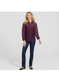 LANDS' END Spitzenbluse aus Baumwoll-Mix f&uuml;r Damen, Damen, size: regular, Rot, Baumwolle/Polyester, by Lands' End