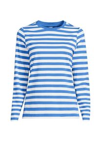 LANDS' END Lang&auml;rmeliges Supima-Shirt mit Rundausschnitt f&uuml;r Damen, Damen, size: regular, Blau, by Lands' End