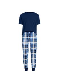 LANDS' END Pyjama-Set aus Baumwoll-Jersey f&uuml;r Herren, Herren, size: regular, Blau, Baumwoll-Mischung, by Lands' End