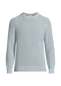 LANDS' END Melierter Rundhalspullover DRIFTER f&uuml;r Herren, Herren, size: regular, Blau, Baumwolle, by Lands' End