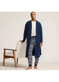 LANDS' END Serious Sweats wadenlanger Bademantel f&uuml;r Herren, Herren, size: regular, Blau, Baumwoll-Mischung/Polyester-Mischung, by Lands' End