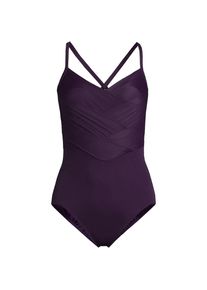 LANDS' END Shape-Badeanzug SLENDER mit Webdetail f&uuml;r Damen, Damen, size: regular, Lila, Elasthan/Nylon-Mischung, by Lands' End