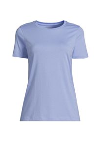 LANDS' END Supima Kurzarm-Shirt mit rundem Ausschnitt f&uuml;r Damen, Damen, size: regular, Lila, Baumwolle, by Lands' End