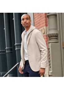 LANDS' END Strick-Blazer mit abnehmbarer Kapuze f&uuml;r Herren, Herren, size: regular, Elfenbein, Elasthan/Baumwoll-Mischung/Polyester-Mischung, by Lands' End
