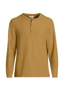 LANDS' END Struktur-Henleyshirt mit Leinen f&uuml;r Herren, Herren, size: regular, Gelb, Leinen/Polyester/Polyester-Mischung, by Lands' End