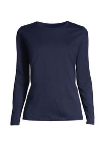 LANDS' END Supima-Shirt, Langarm in Plus-Gr&ouml;&szlig;e, Damen, size: plus, Blau, Baumwolle, by Lands' End