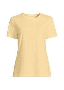 LANDS' END Supima Kurzarm-Shirt mit rundem Ausschnitt f&uuml;r Damen, Damen, size: regular, Gelb, Baumwolle, by Lands' End