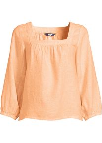 LANDS' END Leinen-Bauernbluse mit 3/4-&Auml;rmeln f&uuml;r Damen in Plus-Gr&ouml;&szlig;e, Damen, size: plus, Gr&uuml;n, Leinen, by Lands' End