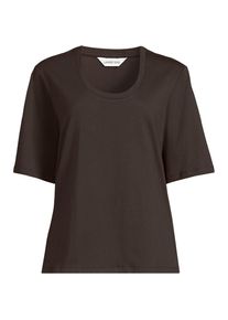 LANDS' END Supima Rundhalsshirt f&uuml;r Damen, Damen, size: regular, Braun, Baumwolle, by Lands' End