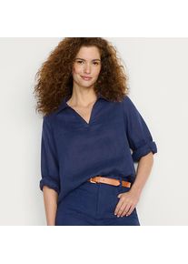 LANDS' END Premium Reinleinen-Schlupfbluse f&uuml;r Damen, Damen, size: regular, Blau, by Lands' End