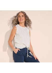 LANDS' END &Auml;rmelloses Top im Leinenmix f&uuml;r Damen, Damen, size: regular, Elfenbein, Leinen/Viskose, by Lands' End