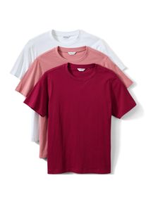 LANDS' END Kurz&auml;rmelige Rundhalsshirts im 3er-Set f&uuml;r Herren, Herren, size: regular, Multi, Baumwolle, by Lands' End